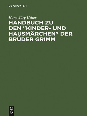 cover image of Handbuch zu den "Kinder- und Hausmärchen" der Brüder Grimm